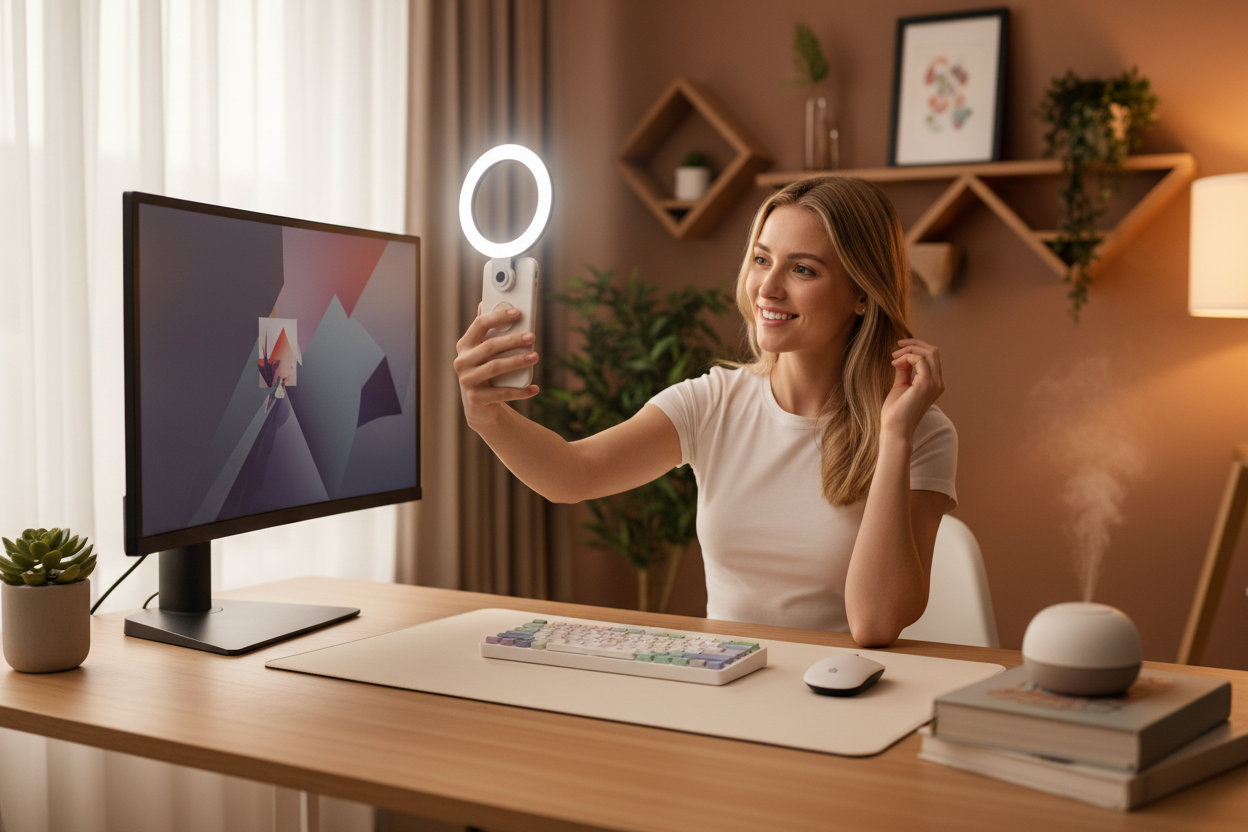 Portable Mini Ring Light Clip-On – Perfect for Selfies, TikTok & Live Streaming